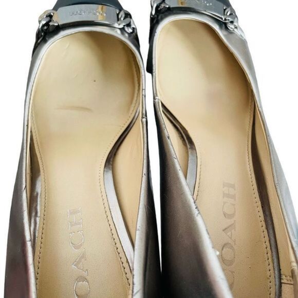 COACH Bowery Gunmetal Pointed Toe Heels - Picture 13 of 15